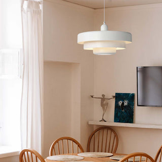 Iron pendant light with rustic Bauhaus mid-century form