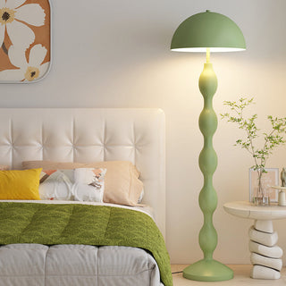 Medieval mushroom floor lamp illuminated — metal warm