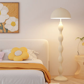 Metal mushroom medieval lamp — warm interior floor