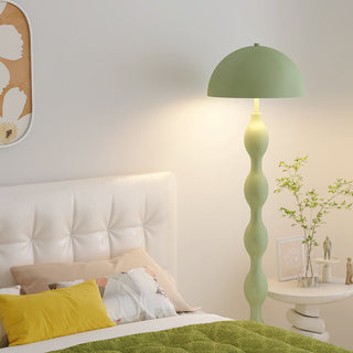 Mushroom metal lamp setting — medieval warm wide view