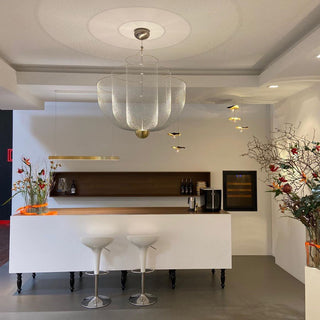 Modern open grid metal pendant — modern hanging ceiling lamp