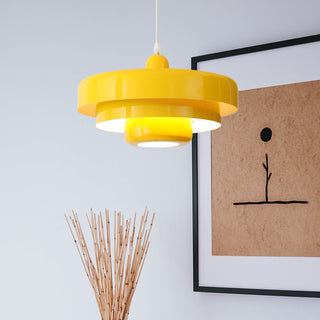 Mid-Century Pendant Light - Round Iron Rustic Industrial Lamp for Dining Room