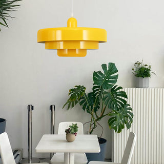 Mid-Century Pendant Light - Round Iron Rustic Industrial Lamp for Dining Room