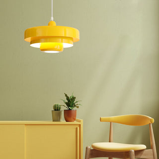 Mid-Century Pendant Light - Round Iron Rustic Industrial Lamp for Dining Room
