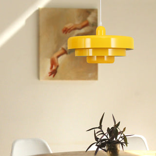 Mid-Century Pendant Light - Round Iron Rustic Industrial Lamp for Dining Room