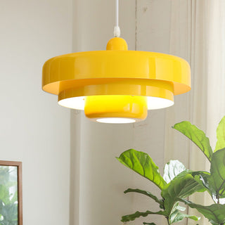 Mid-Century Pendant Light - Round Iron Rustic Industrial Lamp for Dining Room