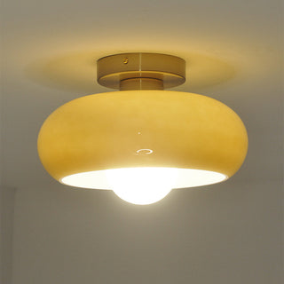 Mid-century semi-flush ceiling fixture, glass elegant design