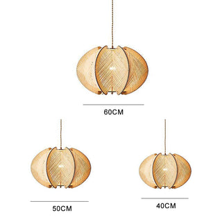 Suspension en bois – Lampe artisanale de forme irrégulière avec corde