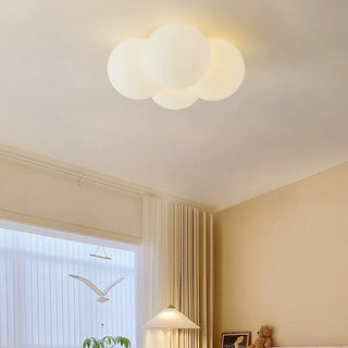 Modern white bubble cloud ceiling lamp, three color LED