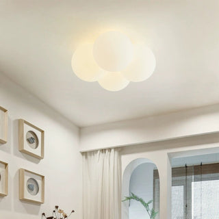 Bubble ceiling lamp close-up, white cloud three color LED