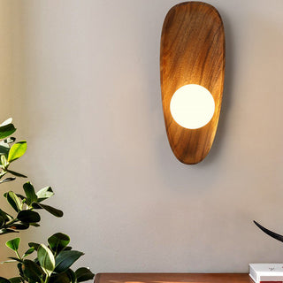 Minimalist solid wood wall sconce — living dining room fixture
