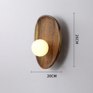 Wood minimalist solid wall lamp — living dining sconce