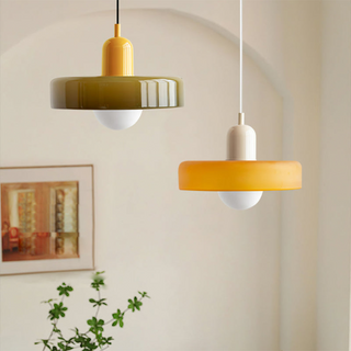 Colorful glass pendant — Bauhaus geometric ceiling fixture