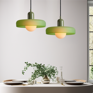 Modern Glass Pendant Light - Small LED Hanging Lamp for Kitchen Island