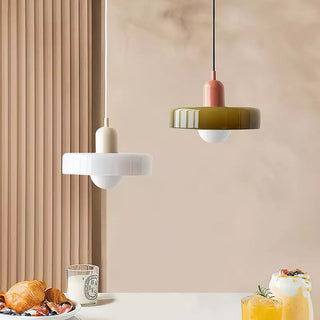 Modern Glass Pendant Light - Small LED Hanging Lamp for Kitchen Island