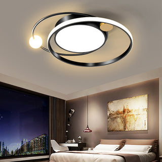 Modern LED Ceiling Light - Artistic Round Metal Flush Mount Lamp for Bedroom