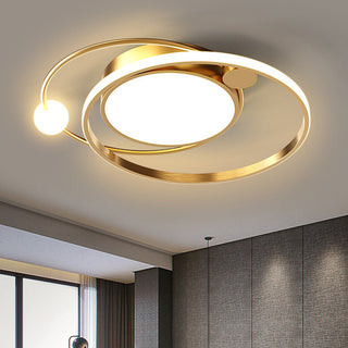 Modern artistic LED ceiling lamp, round metal flush mount