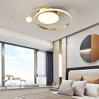 Modern LED ceiling lamp with artistic round metal design