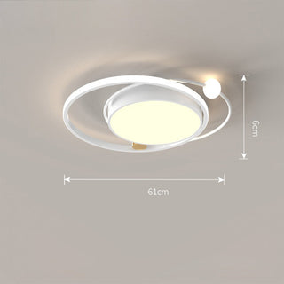 Round metal artistic ceiling fixture, modern LED bedroom light