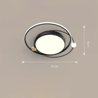 Modern LED Ceiling Light - Artistic Round Metal Flush Mount Lamp for Bedroom