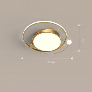 Modern LED Ceiling Light - Artistic Round Metal Flush Mount Lamp for Bedroom