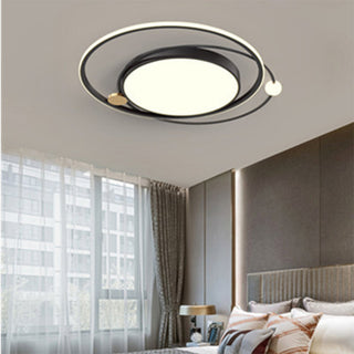Modern artistic ceiling lamp, round metal flush mount bedroom