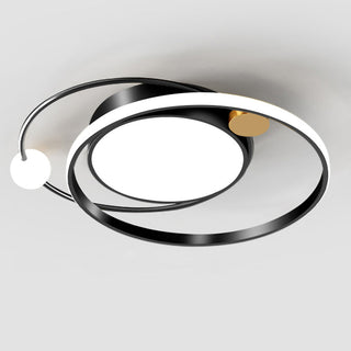 Modern LED Ceiling Light - Artistic Round Metal Flush Mount Lamp for Bedroom