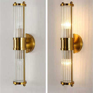 Modern brass crystal gold wall sconce — living room lamp