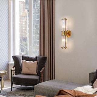 Gold crystal brass wall sconce modern — living room fixture