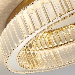 Crystal gold flush mount ceiling light – circle LED glow