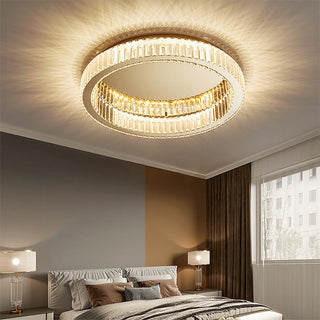 Modern crystal circle ceiling lamp gold – LED flush mount
