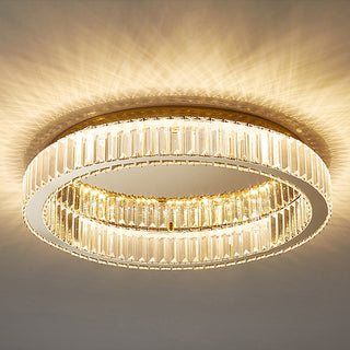 LED crystal ceiling lamp gold circle – modern flush mount