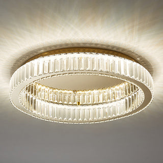 Circle gold ceiling light crystal LED – modern flush