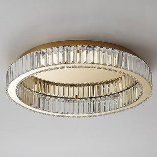 Modern gold LED ceiling lamp crystal circle – flush mount
