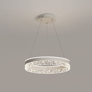 Modern LED pendant top view — circular acrylic dimmable ceiling