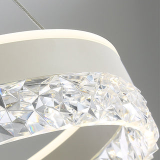 Dimmable acrylic circular pendant from above — modern LED lamp