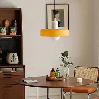 Suspension Bauhaus – Lampe géométrique en verre coloré pour salon