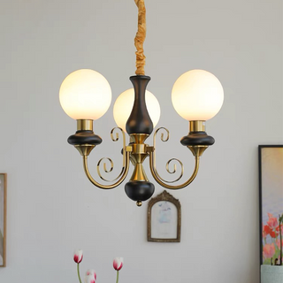 Green shade onyx chandelier metal arm ceiling fixture view