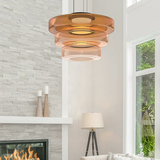 Suspension en verre - Suspension moderne avec hauteur réglable pour salle à manger