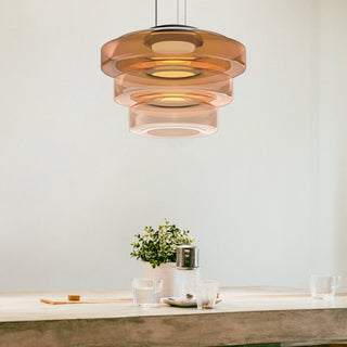 Suspension en verre - Suspension moderne avec hauteur réglable pour salle à manger
