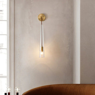 Modern black gold wall lamp in living room — single bulb