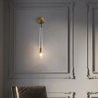 Modern hanging wall light black gold angle — single bulb