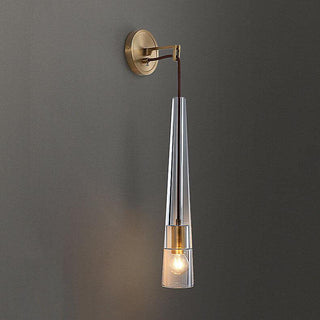 Modern metal wall sconce black gold illuminated — single bulb