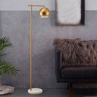 Modern gold dome metal floor lamp — living room elegance
