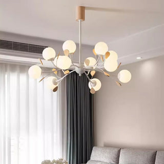 Iron frame glass firefly chandelier modern living room pendant