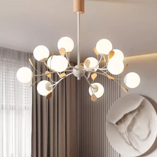 Modern glass firefly chandelier iron frame hanging ceiling fixture