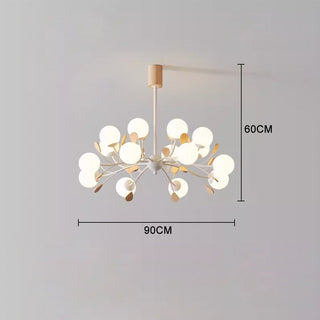Firefly glass chandelier iron frame modern hanging ceiling light