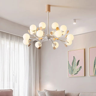 Glass bubble firefly chandelier iron frame G9 dining room