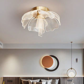 Modern flower ceiling lamp, acrylic and iron frame bedroom light