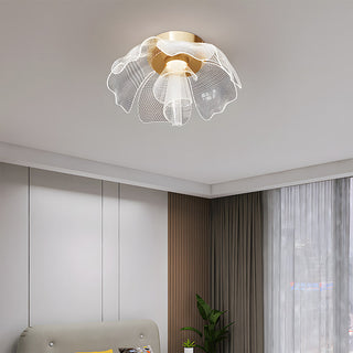 LED flower ceiling light with iron frame, modern acrylic bedroom